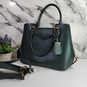 Michael Kors Green Blakely Leather Satchel Handbag